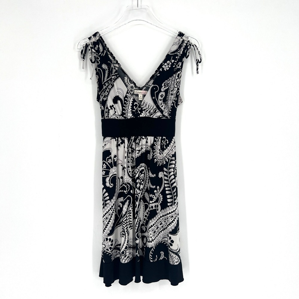 Vtg Speechless Dress Womens S Y2K babydoll Black White‎ Paisley 90s Fairy